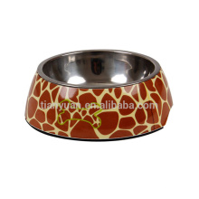 Zebras and Giraffes Portable Stainless Steel Ceramic Dog Bowl